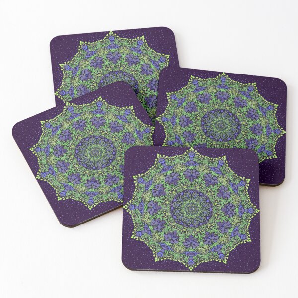 Item preview, The Mushroom and the Moon Mandala - Purple Green designed and sold by Natalie Viola .