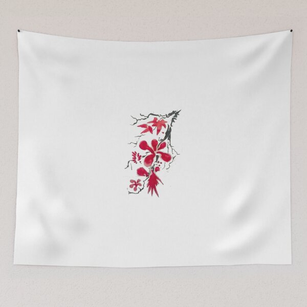 Item preview, flamboyant flowers on a branch sumie drawing by manuelunsui designed and sold by manuelunsui.