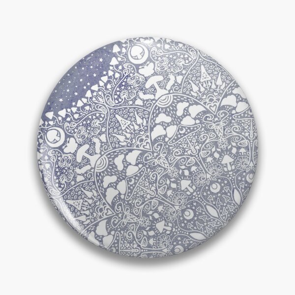 Item preview, The Mushroom and the Moon Mandala - White Blue designed and sold by Natalie Viola .