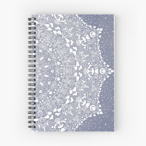 Item preview, The Mushroom and the Moon Mandala - White Blue designed and sold by Natalie Viola .