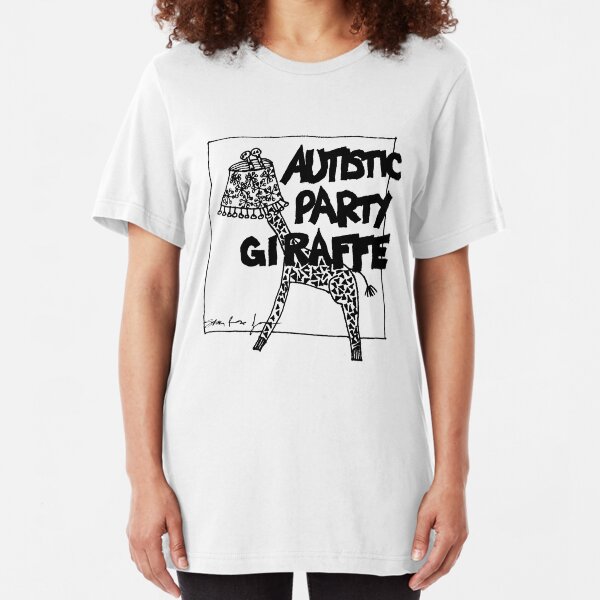 Autistic Party Giraffe Slim Fit T-Shirt