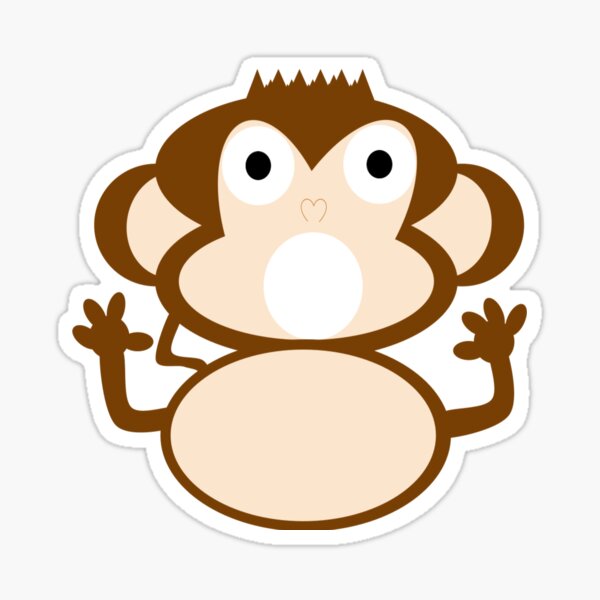 &ldquo;spiky hair surprised monkey&rdquo; Sticker for Sale by NatesCreativity