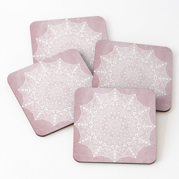Item preview, The Mushroom and the Moon Mandala - White Pink designed and sold by Natalie Viola .