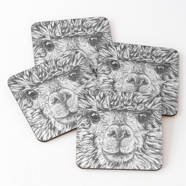 Item preview, Alpaca drawing black and white designed and sold by Okashimai.