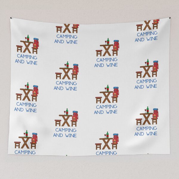 Item preview, Camping and Wine designed and sold by SportyDogShop.