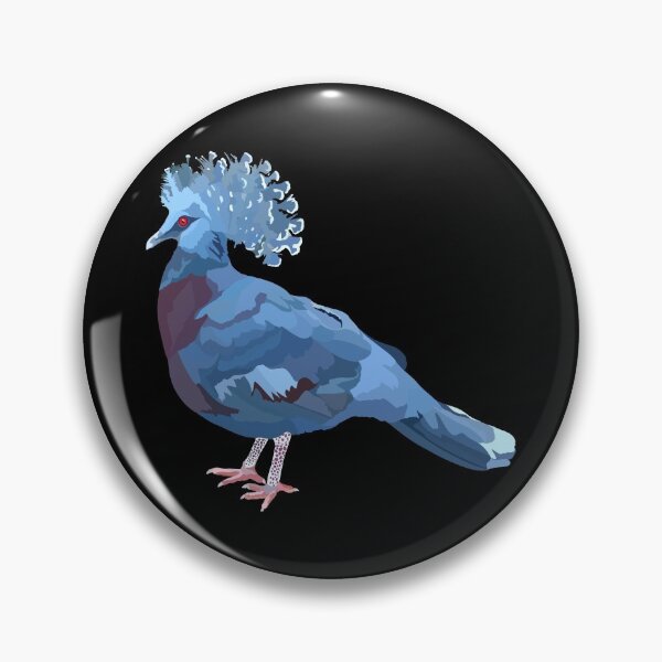 Item preview,  V is for Victoria Crowned Pigeon, Victoria Crowned Pigeon Artwork – Elegant Tropical Bird Illustration and Exotic Wildlife Design designed and sold by PrettylittlepastelUk.