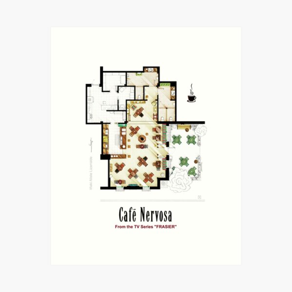Item preview, Floorplan of CAFE NERVOSA from FRASIER designed and sold by TV Floorplans & More.