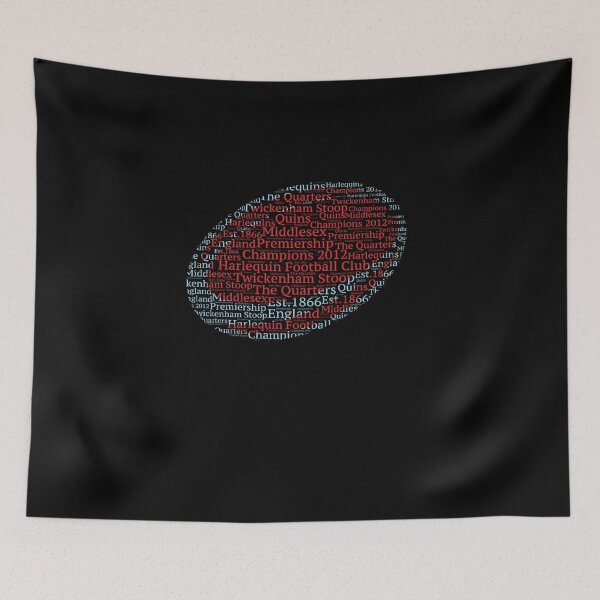 Item preview, Harlequins English Rugby Union Gift Quins Fan Word Art Ball designed and sold by ScrumAllYeFaith.