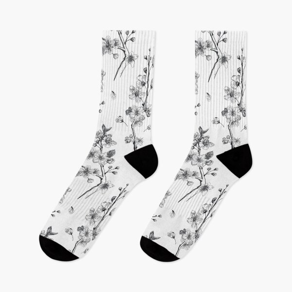 Item preview, Japanese Cherry Blossoms on Branch, Black and White designed and sold by Polishthestone.