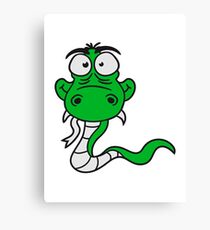cartoon comic funny humorous cool snake Canvas Print