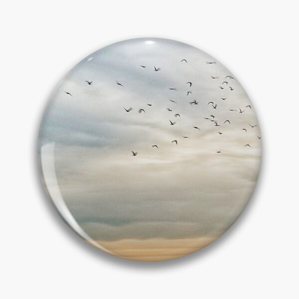 Item preview, Cloudy Grey Sky Sunset with Black Birds Flying designed and sold by B-Beauty-Design.