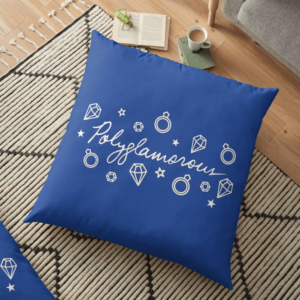 Polyglamorous Blue Floor Pillow
