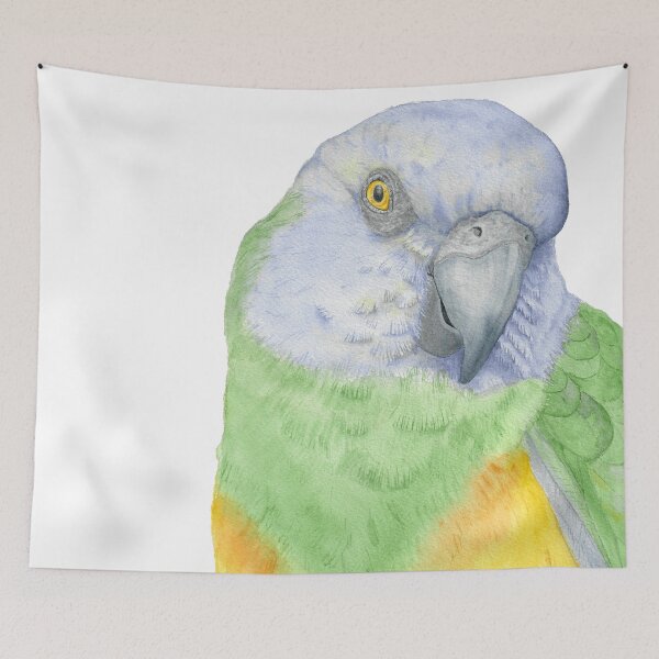 Item preview, watercolor senegal parrot portrait - parrot painting designed and sold by L'Atelier Oranjade.