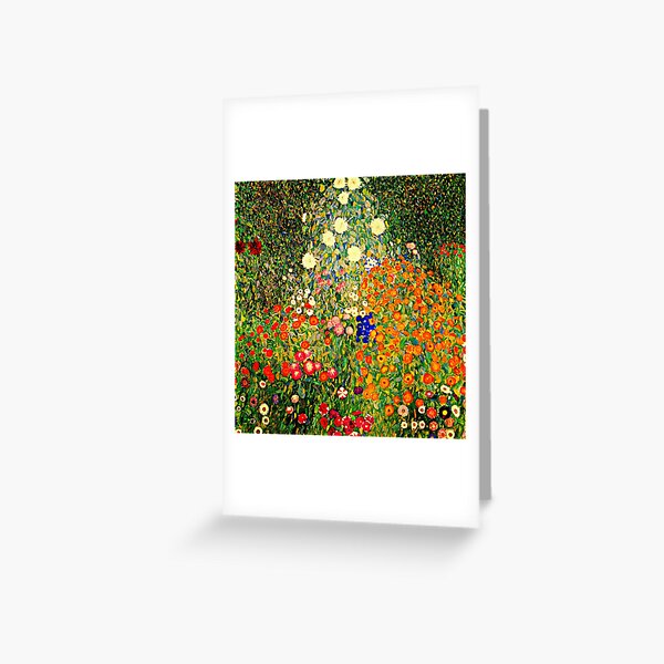 Jardín de flores, famoso cuadro de Gustav Klimt Tarjetas de felicitación