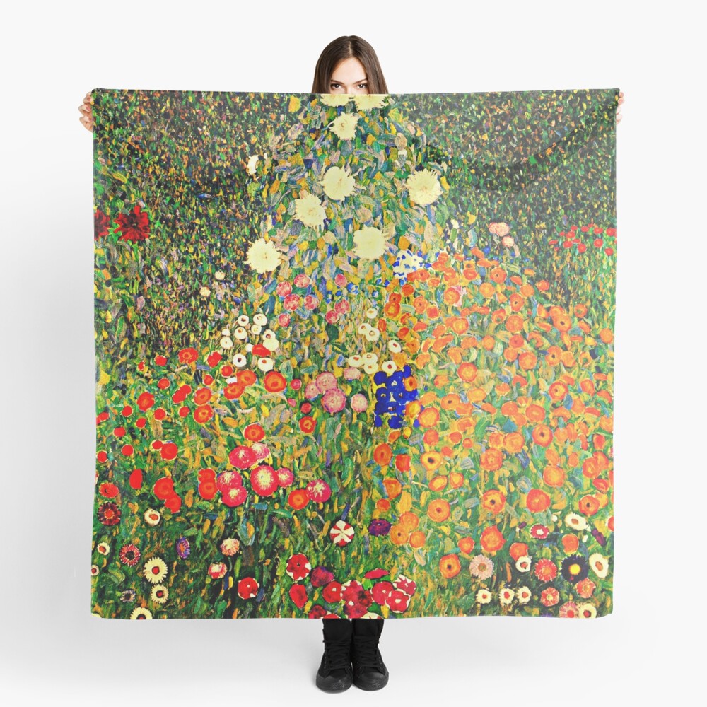 Flower Garden, famous painting by Gustav Klimt Scarf