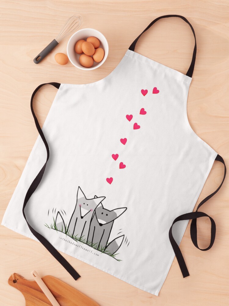 Thumbnail 1 of 6, Apron, love you. designed and sold by WolfShadow27.