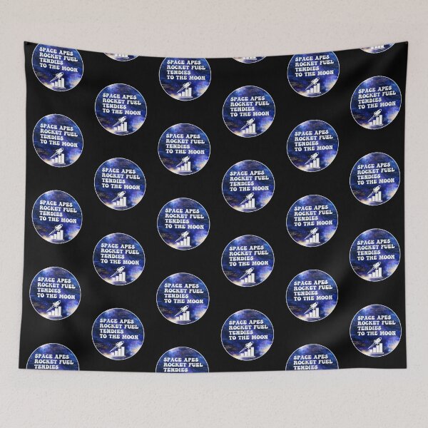 Item preview, Space Apes Rocket Fuel Tendies To the Moon | Groovy Retro Vibes in Blue Moon designed and sold by Rabbitti.