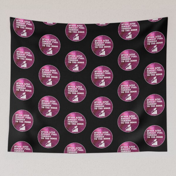 Item preview, Space Apes Rocket Fuel Tendies To the Moon | Groovy Retro Vibes in Fuschia designed and sold by Rabbitti.