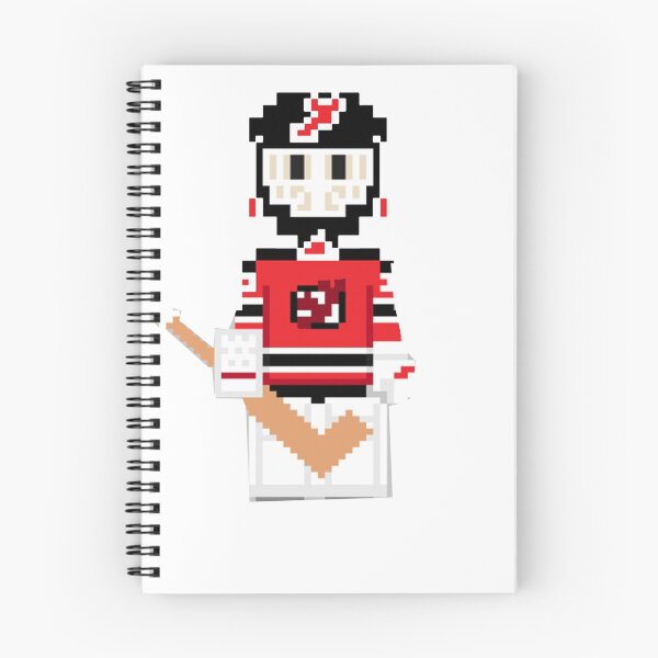 Item preview, THE NEW JERSEY HOCKEY 8 BIT GOALIE VINTAGE NEWARK MARTIN BRODEUR SHIRT AND STICKER  designed and sold by HockeyGoals.