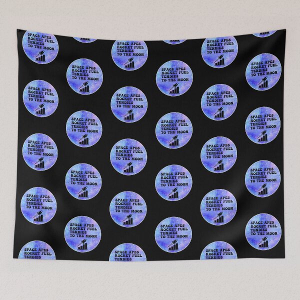 Item preview, Space Apes Rocket Fuel Tendies To the Moon | Groovy Retro Vibes in Bluish designed and sold by Rabbitti.