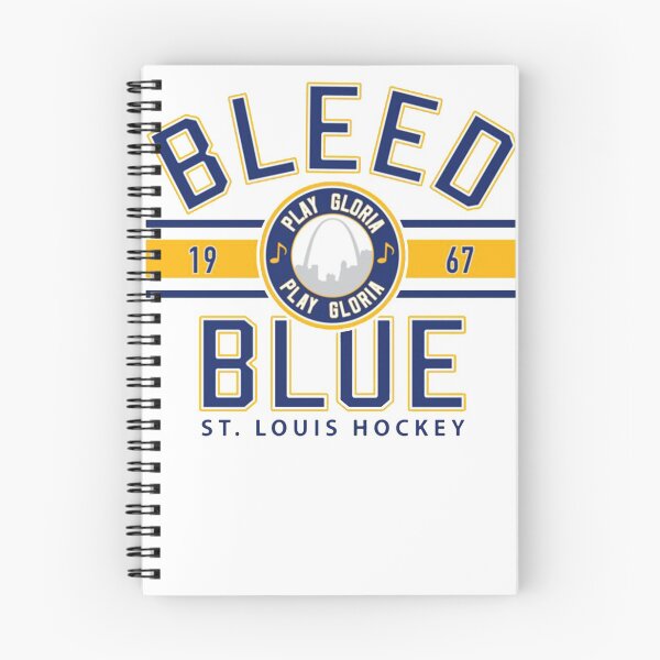 Item preview, IN ST. LOUIS WE BLEED BLUE AND PLAY GLORIA SHIRT AND STICKER  designed and sold by HockeyGoals.