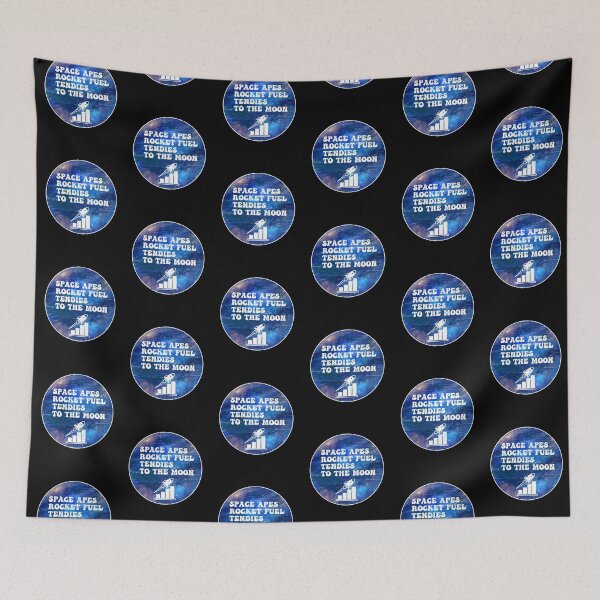 Item preview, Space Apes Rocket Fuel Tendies To the Moon | Groovy Retro Vibes in Space Blue designed and sold by Rabbitti.