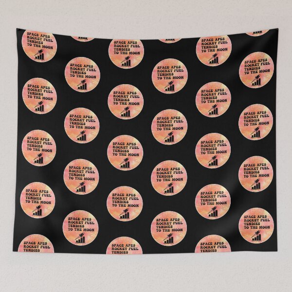 Item preview, Space Apes Rocket Fuel Tendies To the Moon | Groovy Retro Vibes in Orange designed and sold by Rabbitti.