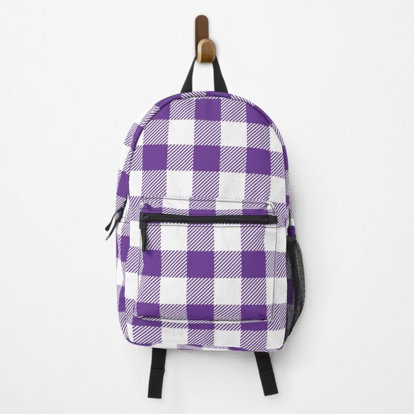 Item preview, Purple White Large Buffalo Plaid Gingham Print All Over Halloween Plaid designed and sold by Feeling Artsy.