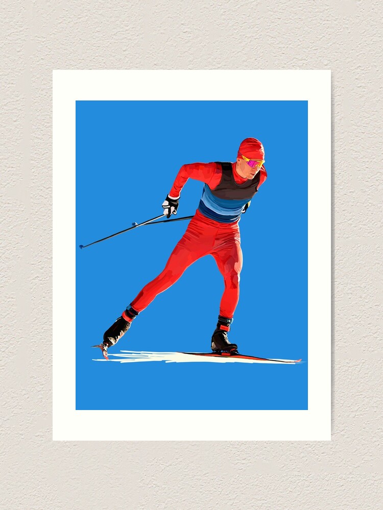 Cross-country skiing Art Print by Sibo Miller