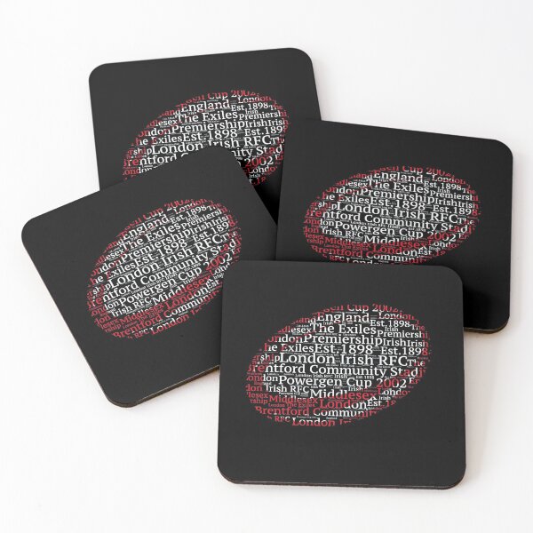 Item preview, London Irish Rugby Union Gift Exiles Fan Word Art Ball designed and sold by ScrumAllYeFaith.