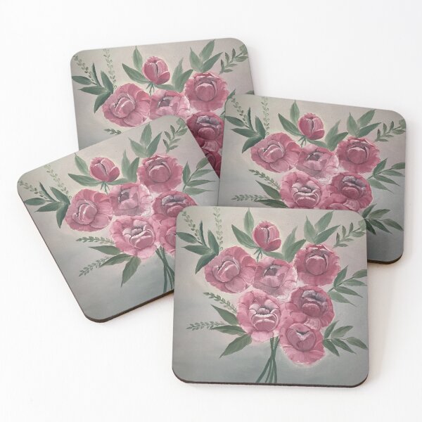 Item preview, Pink Flowers - Acrylic on Canvas designed and sold by JennBBDesigns.