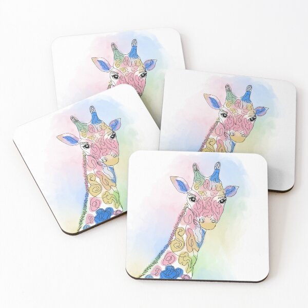 Item preview, Single line, colourful, giraffe, original artwork  designed and sold by Freyamay-art.
