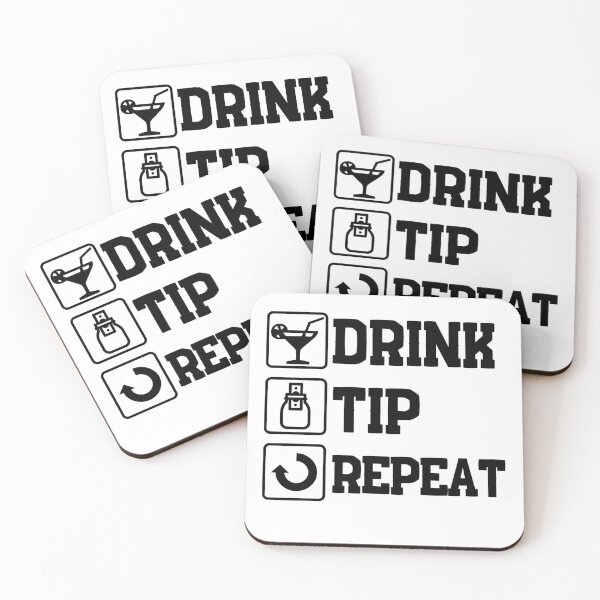 Item preview, Drink Tip Repeat Bartender Gifts and Shirts designed and sold by Mesyo.