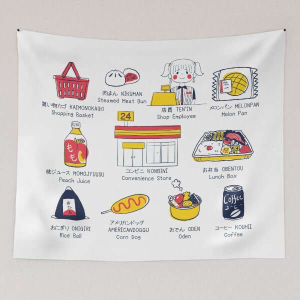 Item preview, Konbini - Japanese Kawaii Convenience Store Vocabulary Sheet designed and sold by nonoho.