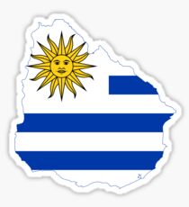 Flag Map of Uruguay Sticker