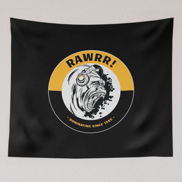 Item preview, RAWRR Gorilla with headphones has dominated since 1985 designed and sold by 99vectors.