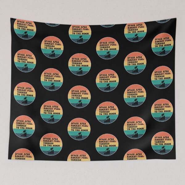 Item preview, Space Apes Rocket Fuel Tendies To the Moon | Groovy Retro Vibes Full Sunset designed and sold by Rabbitti.