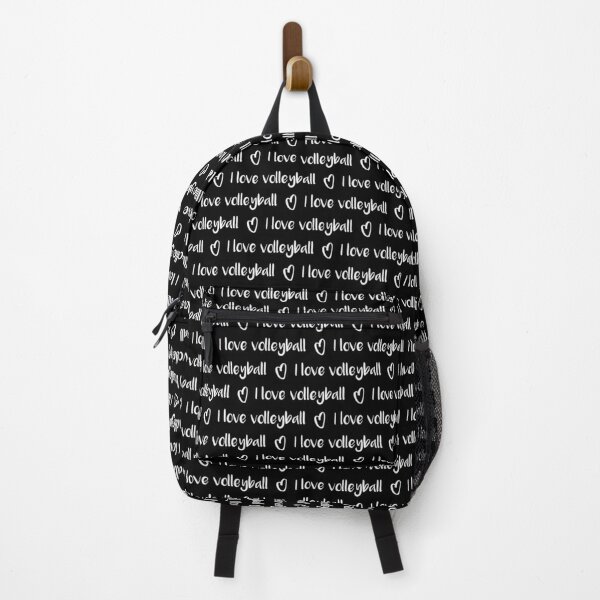I love volleyball typography text pattern backpack