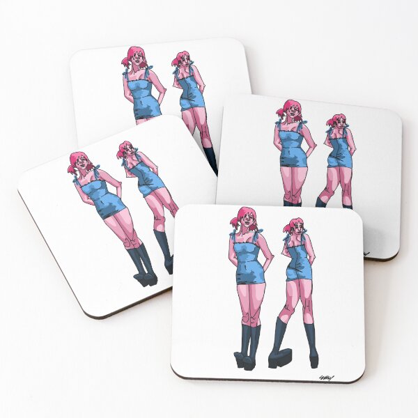 Item preview, pink and blue girl in mini dress designed and sold by Sydney t.