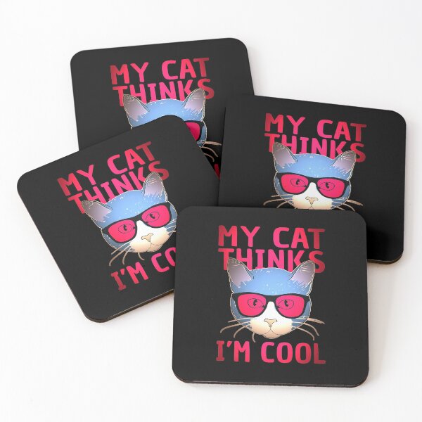 Item preview, My Cat Thinks I'm Cool Funny Hipster Cat Cat Person Cute designed and sold by sillyquestions.
