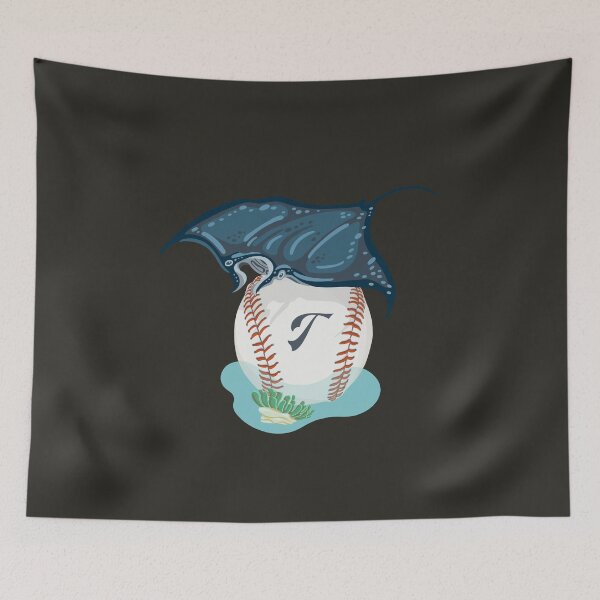 Item preview, Play Ball! Manta Ray Sting Ray and Baseball with Initial T designed and sold by Lisa Rotenberg.