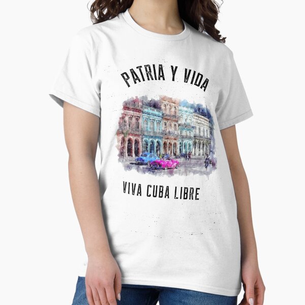 Camiseta 'Patria Y Vida' Cuba - Diseño De Libertad Cubana, Algodón, Manga Corta