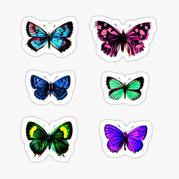 Grayscale Butterfly Sticker Pack Sticker for Sale by piperbrantley