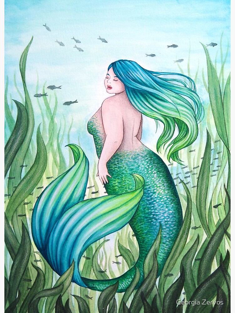 The Mermaid of the Deep Art Board Print by Georgia Zervos