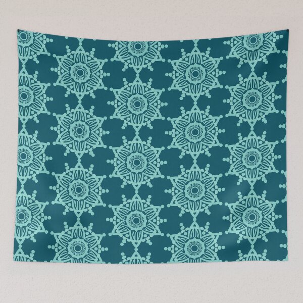 Item preview, Circle Ornament Pattern In the turquoise color designed and sold by Victoria Riabov.