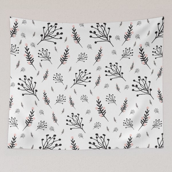 Item preview, Pink black and white floral pattern flower seamless pattern designed and sold by TamGustam.