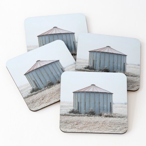 Item preview, Old Weathered Grain Bin During Winter Time designed and sold by Jared Davies.