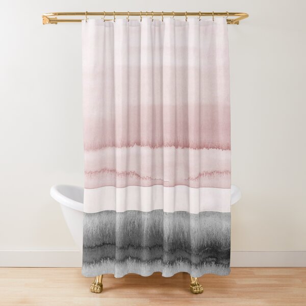 Pink And Grey Shower Curtains Redbubble