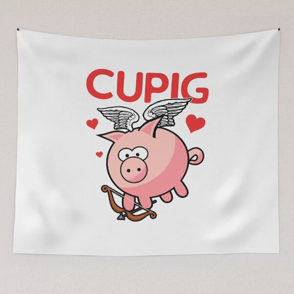 Item preview, Cupig Cupid Pig Pun Teacup Pig Funny Valentines Day Pun designed and sold by sillyquestions.