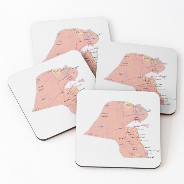 Item preview, خريطة الكويت مع مع الحدود الدولية ومدينة الكويت والمدن الرئيسية والطرق الرئيسية  designed and sold by mashmosh.